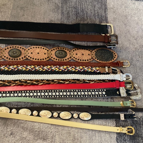 unknown Accessories - 15 leather belts.  No PU,glam belts, adjustable, skinny belts, all together